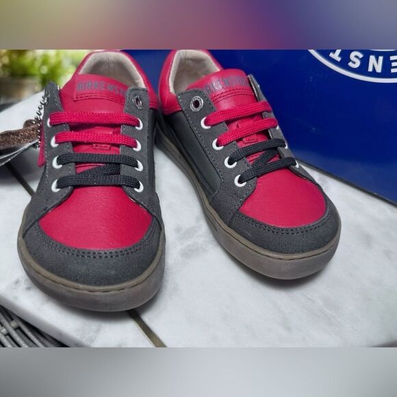 BIRKENSTOCK Kids Astee Leather Supportive ColorBlock Sneaker Shoes Regular Fit - Picture 5 of 15